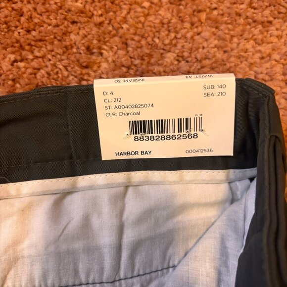 HB Harbor Bay New Men's Charcoal Pleated Waist Relaxer Pants Loose Fit 44x30 - Picture 4 of 7